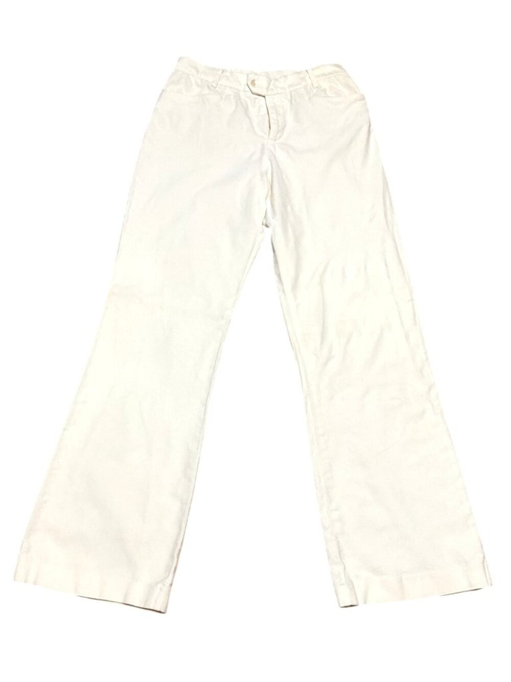 Nine West Wide Leg Flared Pants Trousers Sz 6 White Pockets Dressy Sailor Womens